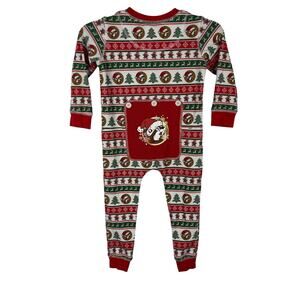 Buc-ee's Youth Beaver Inspired Striped Christmas One Piece Pajamas Butt Flap 5T